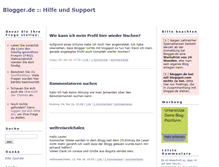 Tablet Screenshot of hilfe.blogger.de